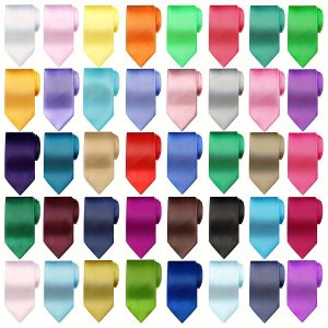 40 Pieces Solid Ties Pure Color Ties Set Classic Formal Business Necktie Ties For Formal And Casual Occasions, Assorted Colors