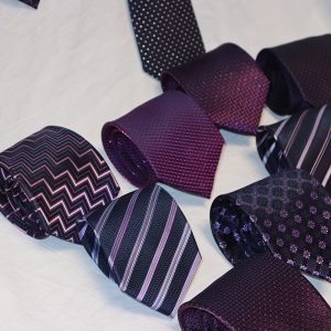 3pcs Cherry Purple Gentleman's Necktie Set - Soft 1200 Needles Fabric, Perfect for Parties & Weddings